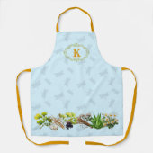 ハーブドラゴンフライモノグラムイニシャル エプロン (正面)