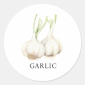 ハーブニンニク水彩 ラウンドシール (正面)