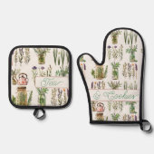 ハーブパターンティーとクッキー 鍋つかみ&鍋敷きセット (正面)