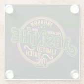 ハーブパーソナライズされたスピリットリキュールラベルをアブサン ガラスコースター (裏面)