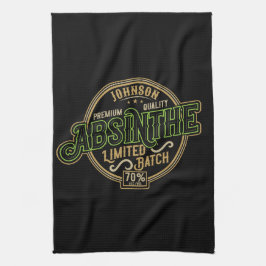 ハーブパーソナライズされたスピリットリキュールラベルをアブサン キッチンタオル