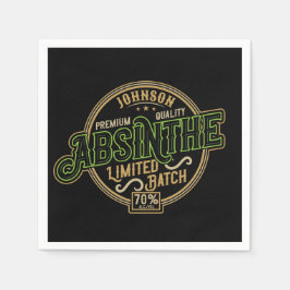 ハーブパーソナライズされたスピリットリキュールラベルをアブサン スタンダードカクテルナプキン
