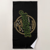 ハーブパーソナライズされたスピリットリキュールラベルをアブサン ビーチタオル (正面)