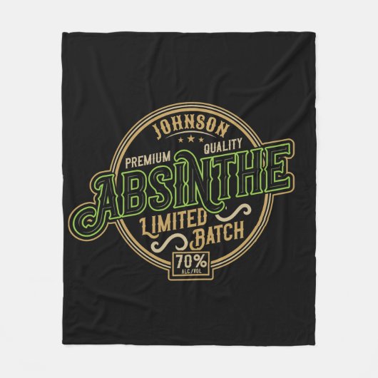 ハーブパーソナライズされたスピリットリキュールラベルをアブサン フリースブランケット (正面)