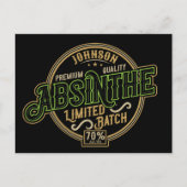 ハーブパーソナライズされたスピリットリキュールラベルをアブサン ポストカード (正面)