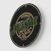 ハーブパーソナライズされたスピリットリキュールラベルをアブサン ラージ壁時計 (傾斜)