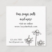 ハーブビジネスカモミール茶せっけん塩 スクエア名刺 (裏面)