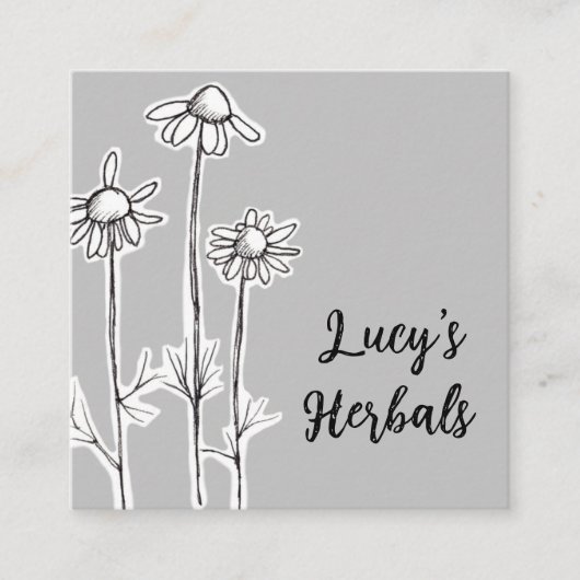 ハーブビジネスカモミール茶せっけん塩 スクエア名刺 (正面)