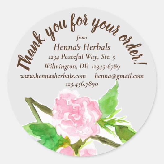 ハーブファームご注文ありがとうございます ラウンドシール (正面)