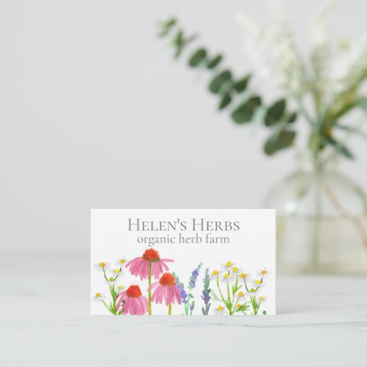 ハーブファームエキナセア薬用料理 名刺 (スタンド正面)