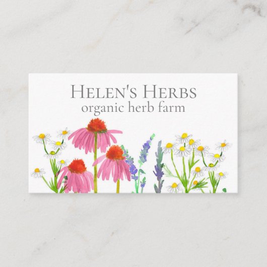 ハーブファームエキナセア薬用料理 名刺 (正面)