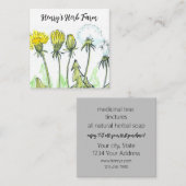 ハーブファームタンデリオン薬草ビジネスカード スクエア名刺 (正面/裏面)