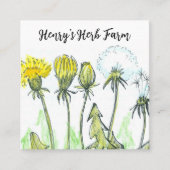 ハーブファームタンデリオン薬草ビジネスカード スクエア名刺 (正面)