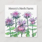 ハーブファームビーバーム薬草ビジネスカード スクエア名刺 (正面)