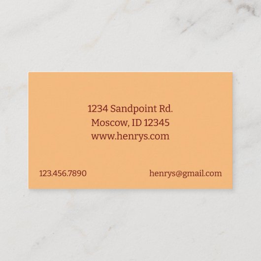 ハーブファームフェバー数薬草ビジネスカード 名刺 (裏面)