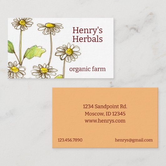 ハーブファームフェバー数薬草ビジネスカード 名刺 (正面/裏面)