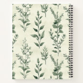 ハーブプラパーソナライズされたントパターンファミリーレシピ ノートブック (裏面)