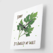 ハーブプン、悪いわパセリ私の断層時計 スクエア壁時計 (傾斜)