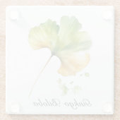 ハーブライフ：イチョウのカスタマイズ可能 ガラスコースター (裏面)