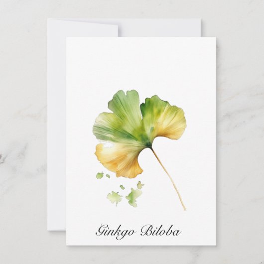 ハーブライフ:イチョウのカスタマイズ可能 ノートカード (正面)