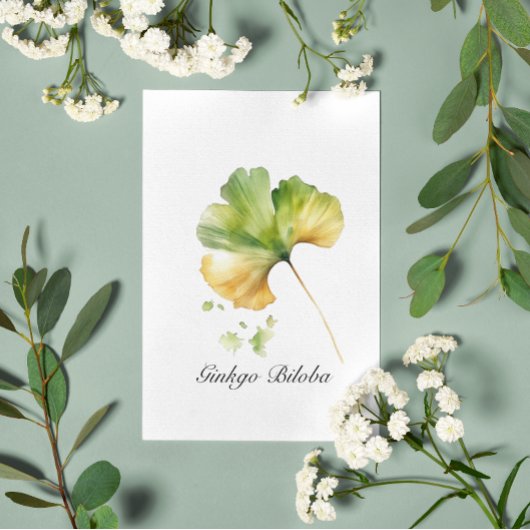ハーブライフ：イチョウのカスタマイズ可能 ノートカード