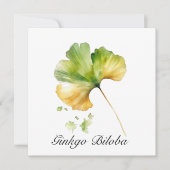 ハーブライフ：イチョウ葉のカスタマイズ可能 招待状 (正面)