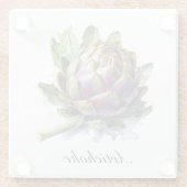 ハーブライフ：カスタマイズ可能なアーティチョーク ガラスコースター (裏面)