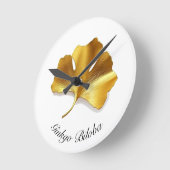 ハーブライフ：ゴールデンイチョウのカスタマイズ可能 ラウンド壁時計 (傾斜)