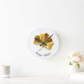 ハーブライフ：ゴールデンイチョウのカスタマイズ可能 ラウンド壁時計 (ホーム)