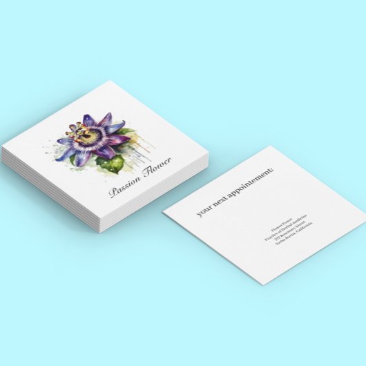 ハーブライフ：パッションフラワーのカスタマイズ スクエア名刺