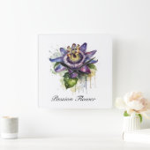 ハーブライフ:パッションフラワー スクエア壁時計 (ホーム)