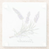 ハーブライフ：ラベンダー、カスタマイズ可能 ガラスコースター (裏面)