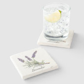 ハーブライフ：ラベンダー、カスタマイズ可能 ストーンコースター (横)