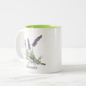 ハーブライフ：ラベンダー、カスタマイズ可能 ツートーンマグカップ (正面左)