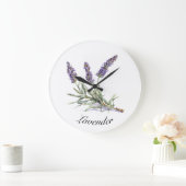 ハーブライフ：ラベンダー、カスタマイズ可能 ラージ壁時計 (ホーム)