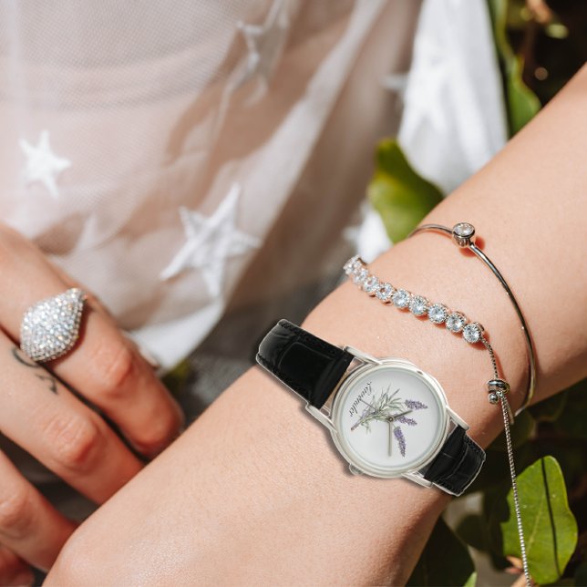 ハーブライフ：ラベンダー、カスタマイズ可能 腕時計 (クリエイターアップロード済み)