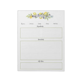 ハーブレスモンズボタニカルレシピオーガナイザーページ ノートパッド