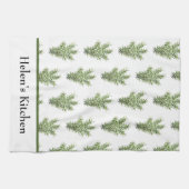 ハーブローズマリーキッチングリーンリーウォーター素朴カラー キッチンタオル (横)