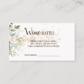 ハーブワインラッフルチケットブライダルシャワーカード プレイスカード (正面)