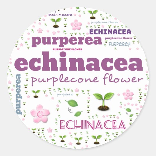 ハーブワードラベル – ハーブ/野菜 – PURPLECONE ラウンドシール (正面)
