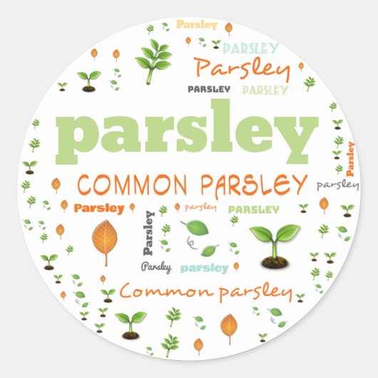 ハーブワードラベル – PARSLEY ラウンドシール (正面)
