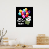 ハーブーおもしろいブの飛行方法Dark BG ポスター (キッチン)