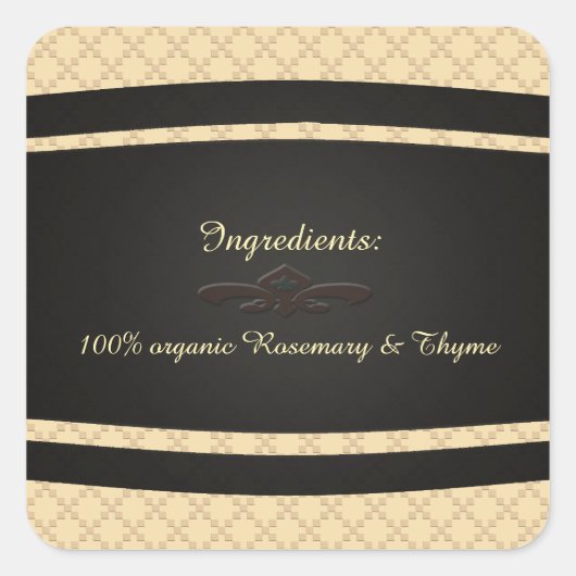 ハーブ及びスパイスUの一突き色の黒板原料 スクエアシール (正面)