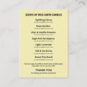 ハーブ天然石けん及びキャンドル製品レンジカード 名刺 (裏面)