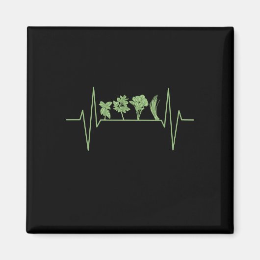 ハーブ植物のハートビート マグネット (正面)