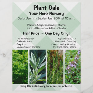 ハーブ植物プロモーション販売フライヤー チラシ