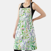 ハーブ植物植物植物水色ローズマリータイム エプロン (インサイチュ)