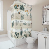 ハーブ植物花 シャワーカーテン (インサイチュ)