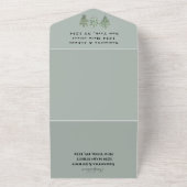 ハーブ水の色の緑のセージ緑のタイム結婚ズ オールインワン招待状 (外側)