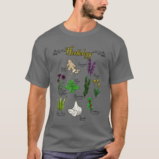 ハーブ科植物レディーハーブフラワーガーデンハーブ学 Tシャツ (正面)